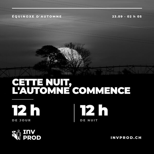 Cette nuit à 2 h 05, c'est l'équinoxe. Demain, il y a autant de jour que de nuit.

Pour no…